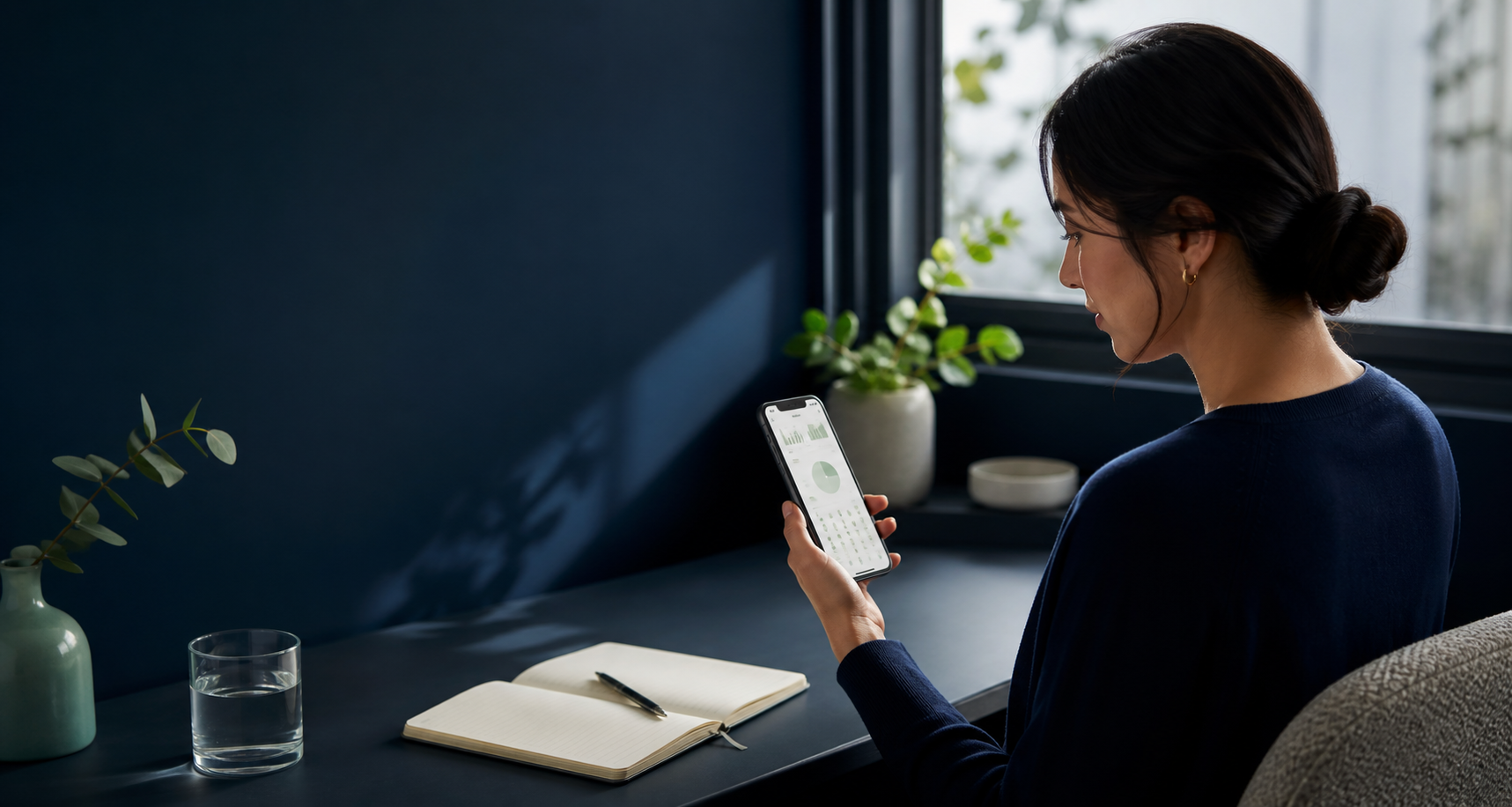 Person using a migraine tracking app on a phone